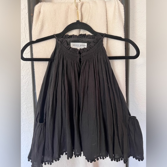 APIECE APART OLIVERA RUFFLE SLEEVELESS TOP BLACK SZ 8 - Picture 5 of 8